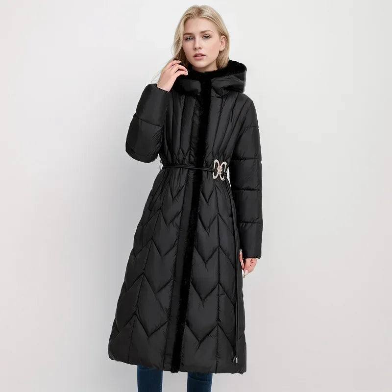 Manteau Long Ceinturé Style Moderne