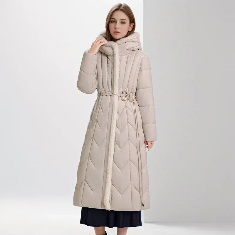 Manteau Long Ceinturé Style Moderne