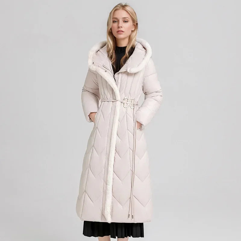 Manteau Long Ceinturé Style Moderne