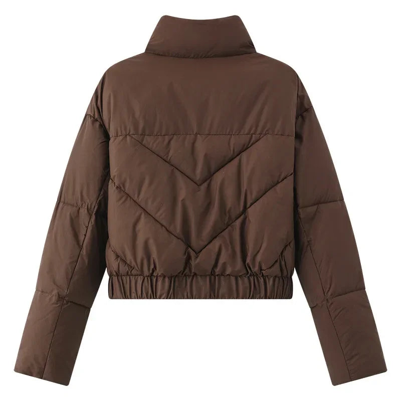 Manteau court chaud en coton matelassé